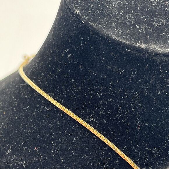 14K Yellow Gold Filled Cross & .925 Sterling Gold Tone Pendant 20” Box Chain - Picture 6 of 6